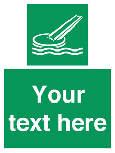 Custom sign safe condition Marine evacuation slide